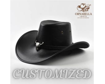 Vintage Style Cowboy Hat: Unisex Faux Leather Western Hat