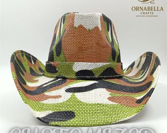 Women And Men Unisex  Camouflage Western Cowboy Hat