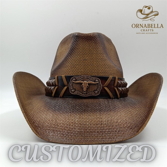 Women and Men Unisex Western Rodeo Cowboy Straw Hat Beach  display picture 1
