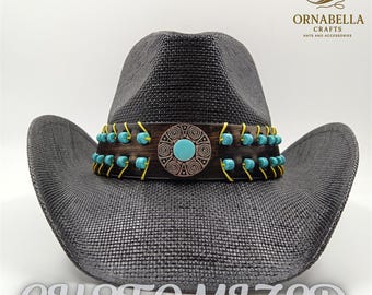 Women And Men Unisex Western Rodeo Cowboy Straw Hat Beach Sun Hat