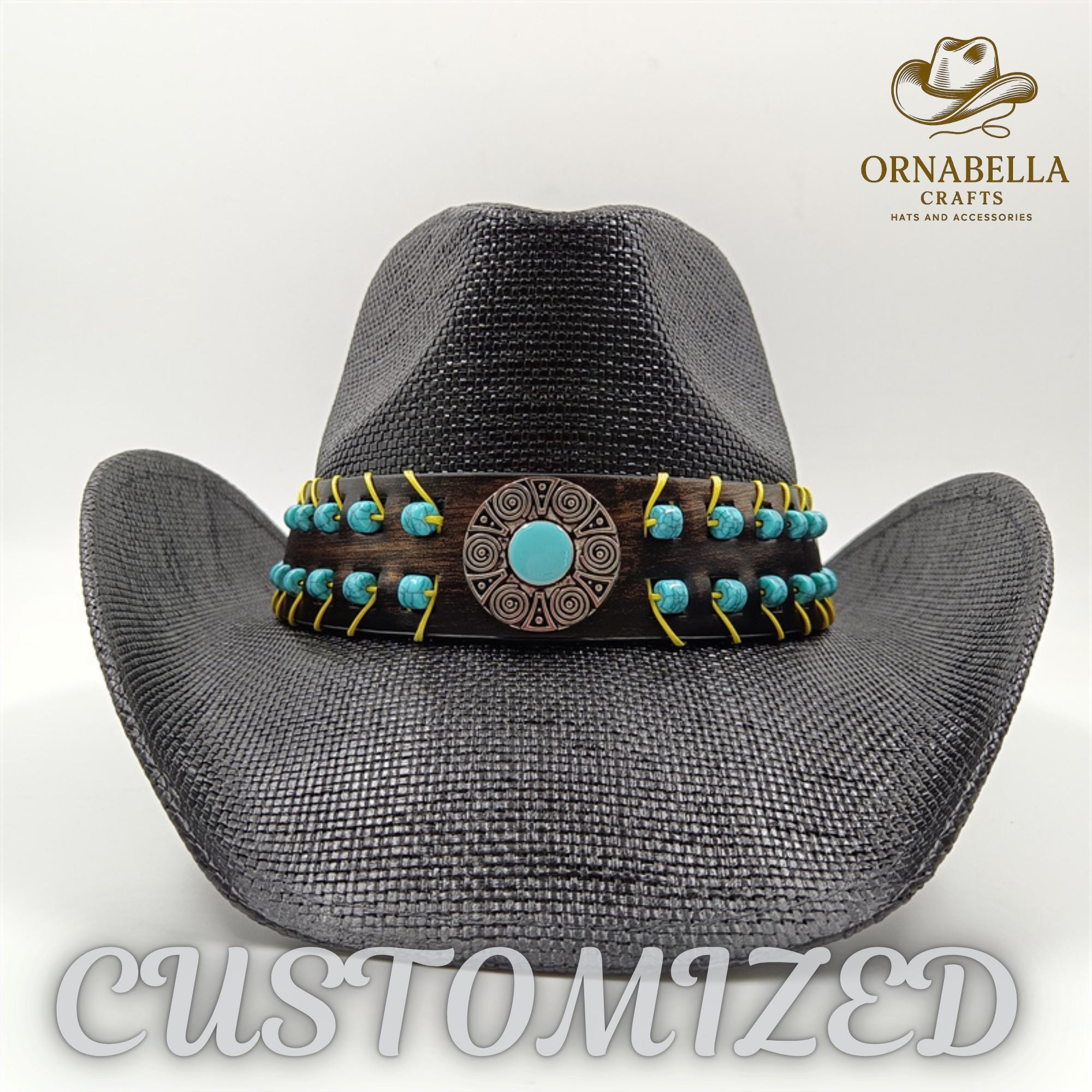 Black Western Cowboy Cowgirl Straw Hat Sun Summer Beach Party Rodeo, Womens Mens Amazon.com: Old Stone Straw Cowboy Cowgirl Hat for Men Women  main image 3
