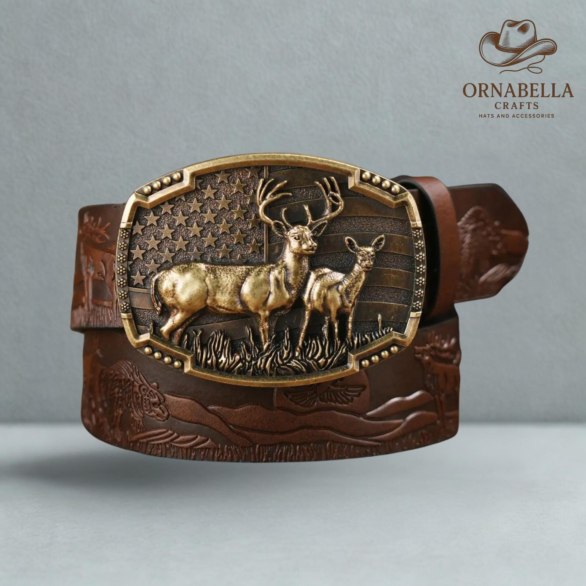 Leather Belt With Deer - Etsy