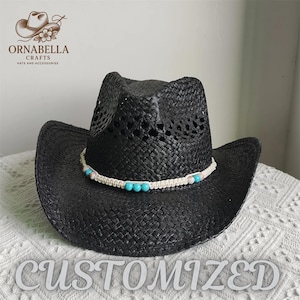 Women And Men Unisex Western Rodeo Cowboy  Straw Hat Beach Sun Hat
