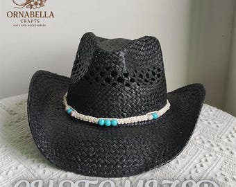 Women And Men Unisex Western Rodeo Cowboy  Straw Hat Beach Sun Hat