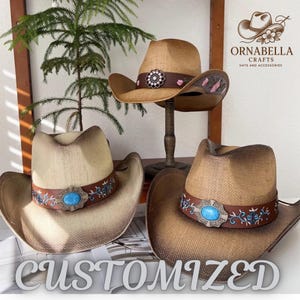 Women And Men Unisex Western Rodeo Cowboy Straw Hat Beach Sun Hat