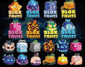 128 Roblox Blox Fruits SVG Bundle (download digitale) - Clipart di gioco per stampa Cricut - Roblox SVG Blox Fruit Birthday stampabile
