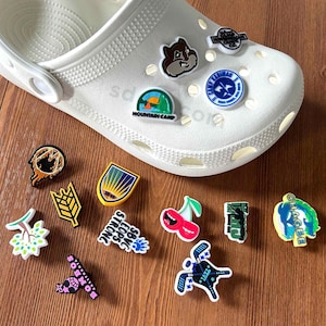 Personalisierte benutzerdefinierte Jibbitz Charms für Crocs, Camp, Schule, Geschenk, Clog Schuhanhänger mit Ihrem Logo, Namen oder Ihrer Nummer