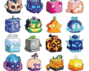 32 Roblox Blox Fruits SVG Bundle (download digitale) - Clipart di gioco per stampa Cricut - Roblox SVG Blox Fruit Birthday stampabile