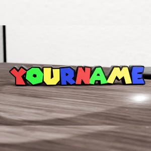 Personalized Mario Name Sign: 3D Printed Kids Room Decor