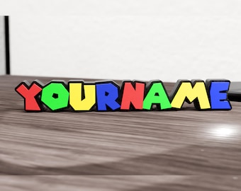 Targa personalizzata con il nome di Mario: decorazione per la cameretta dei bambini stampata in 3D