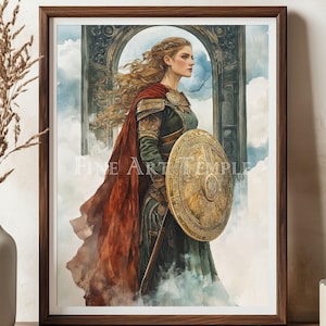 Syn, Warrior of Justice — Fine art print, Norse mythology goddess art