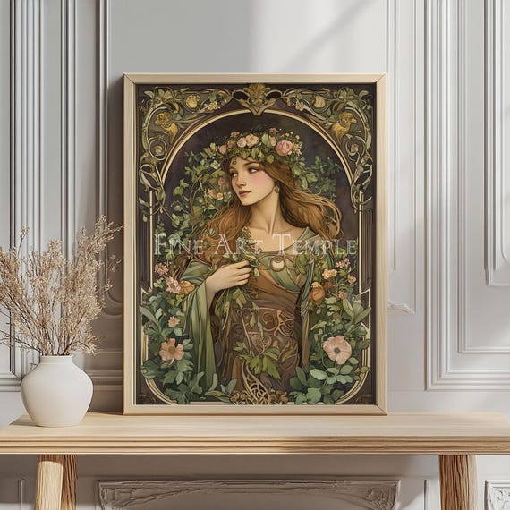Gaia Goddess, Blooming Arch — paper fine art print, Norse Mother Nature
