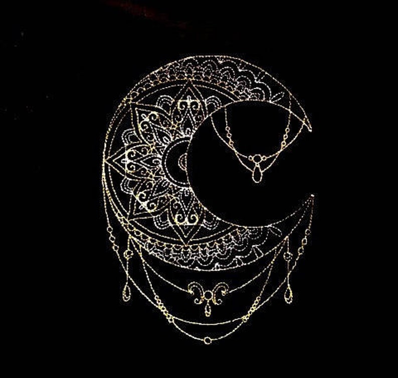 Metallic Mendhi Moon Tarot/Altar Cloth image 1