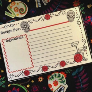 Printable/Download Day of the Dead Recipe Cards
