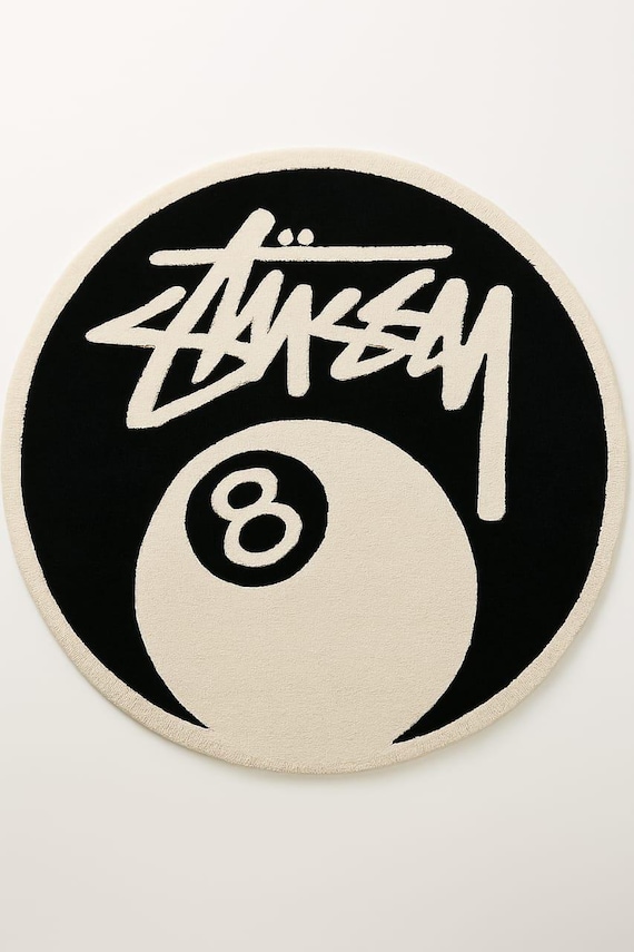 Stüssy 8-ball Round Rug – Streetwear Skateboard Room Decor