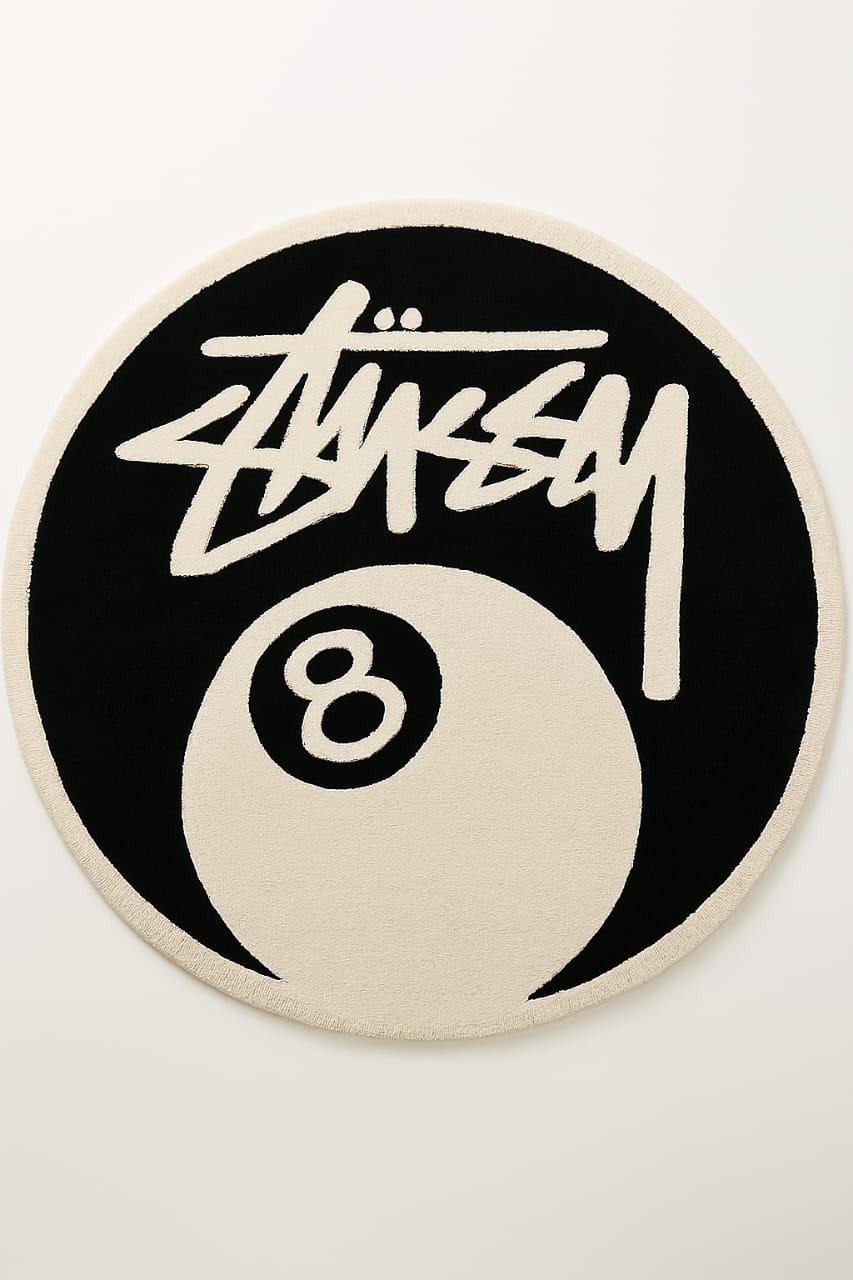 Stüssy 8-ball Round Rug – Streetwear Skateboard Room Decor