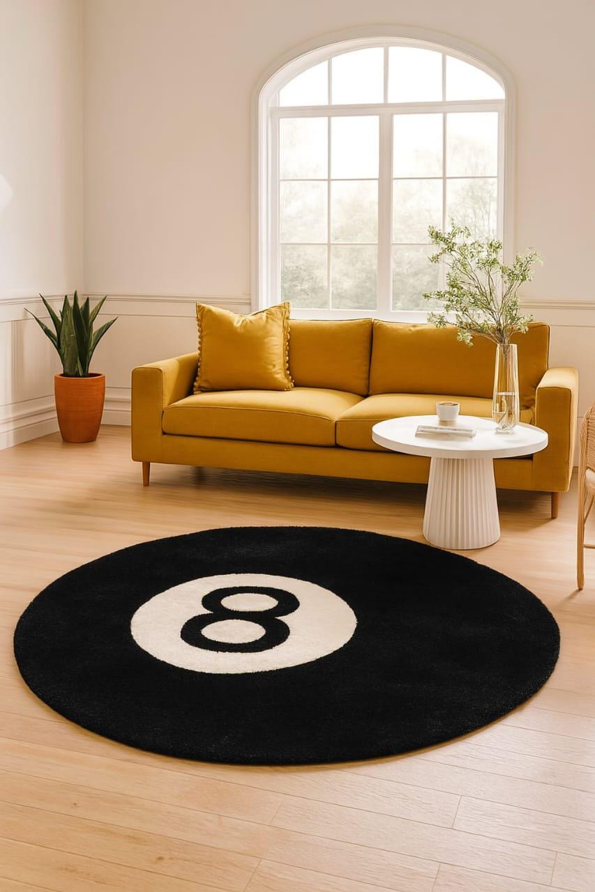 STUSSY 8 BALL RUG 30インチ ブラック Amazon.com: 8 Ball Rug, 24 inch Large Black Round Rug for