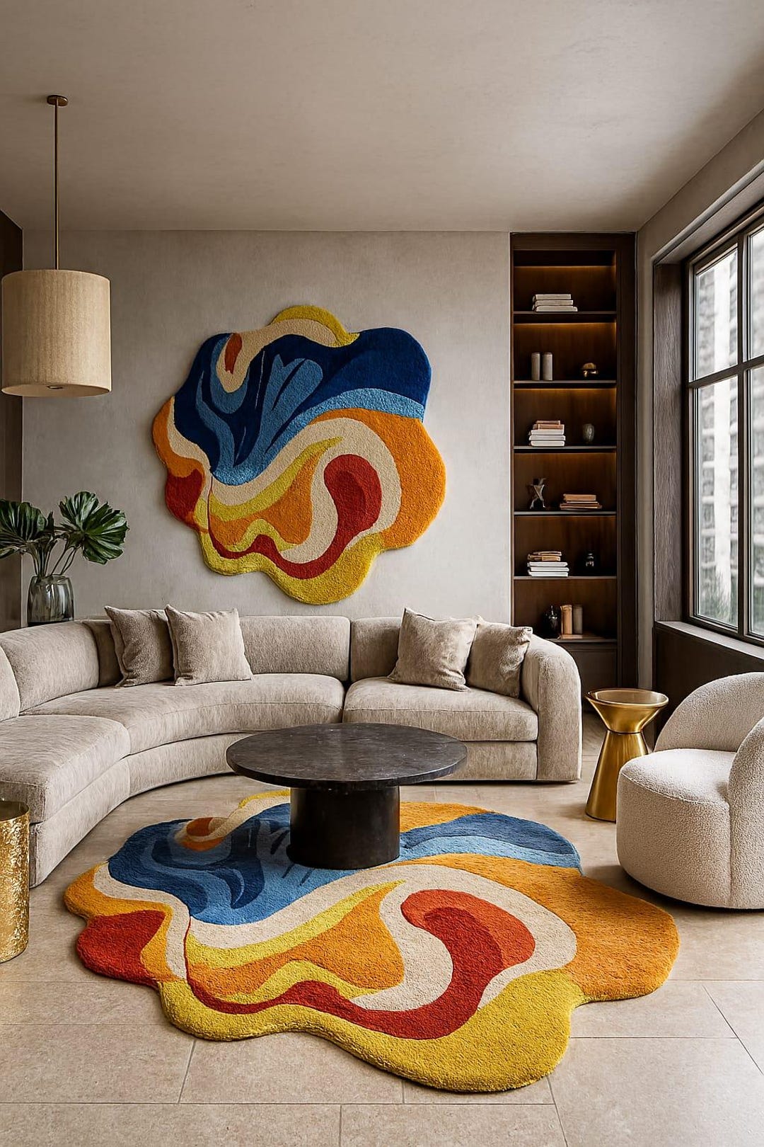 Deep Raspberry Rug Swirl Abstract Swirl Wool Rug: Hand-tufted Colorful Art, Modern Decor - Etsy