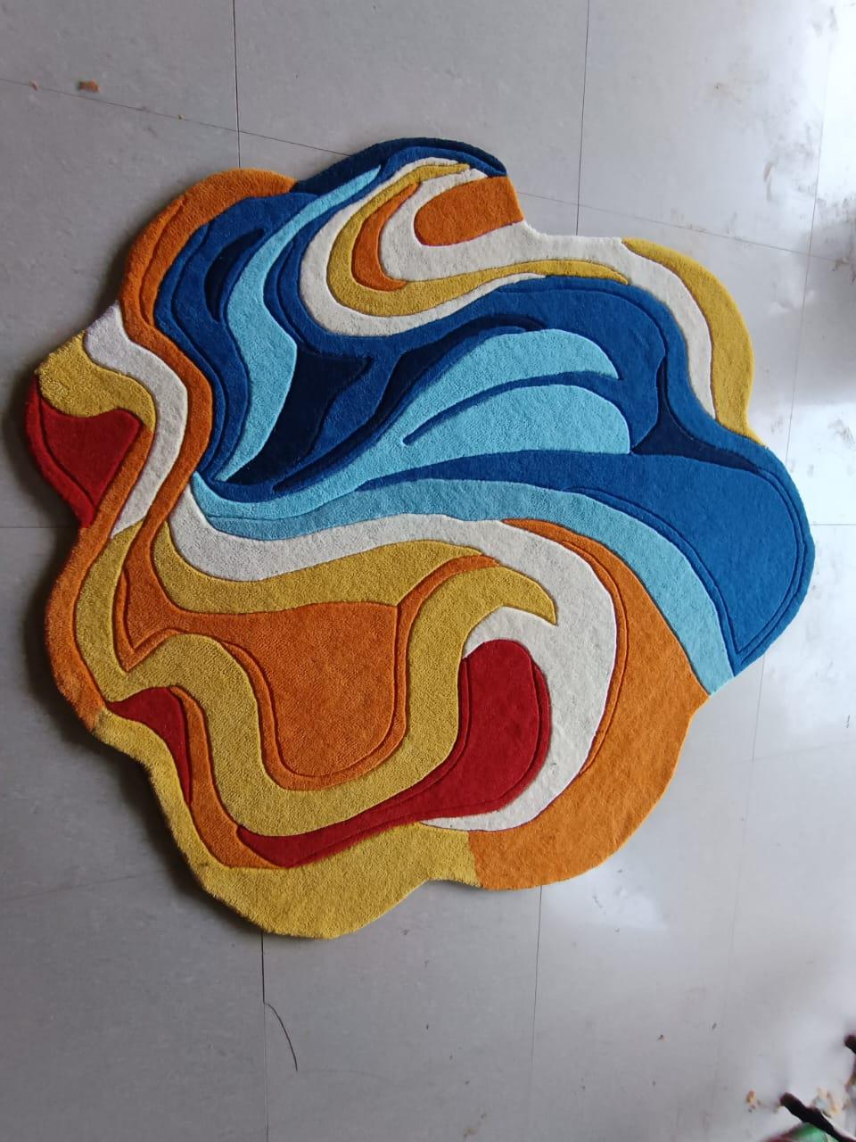 Deep Raspberry Rug Swirl Abstract Swirl Wool Rug: Hand-tufted Colorful Art, Modern Decor - Etsy
