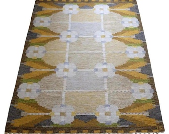 Neutral Geometric Kilim Rug, Handwoven Flatweave Rug, Beige Ivory Wool Rug, Scandinavian Rug, Boho Living Room Decor, Modern Tribal Carpet