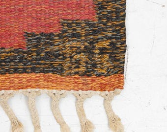 Handwoven Geometric Kilim Rug, Pink Orange Area Rug, Tribal Pattern Flatweave Rug, Boho Living Room Rug, Southwestern Rug, Handmade Wool Rug