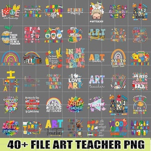 40+ Bundle Png Kunstlehrer, Kunstlehrer Png-Bundle, Boho Lehrer Png-Bundle, Lehrer Png-Bundle, Lehrer Wertschätzung Bundle, Lehrer Png