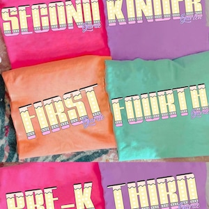 Checkered Neon Back to School PNG Bundle, Coquette Kindergarten Pre-K 1st 2nd 3rd 4th Grade Png, Hand Drawn, Girly Pink Bow Png, Colorful