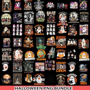 Halloween Bundle | PNG Halloween Book Bundle, Halloween Sublimation Bundle, Horror Characters, Vintage Halloween, Halloween Decor