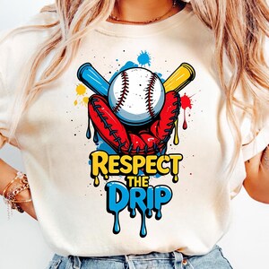 Baseball Drip PNG, Ice Cream Drip Png, Respect The Drip Png, Baseball Mama Png, Retro Baseball Mom Png, Dripping Baseball Png, Game Day Png