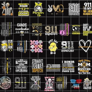 50+ Dispatcher 911 png bundle, Police png, Rescue png, Emergency png, Distressed dispatcher t-shirt sublimation design