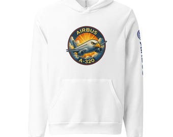 Airbus A-320 luchtvaarthoodie | Premium Bella + Canvas 3719 | Pilotensweater | Pilotencadeau | Luchtvaarthoodie | Cadeau vliegtuigliefhebber