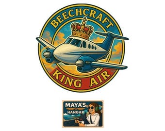 ビーチクラフト キングエア クラウンステッカー | 防水光沢ビニール | ターボプロップパイロットギフト | 航空デカール