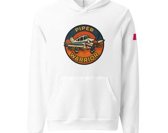 Piper Warrior Aviation Hoodie | Premium Bella + Canvas 3719 | Pilot Sweatshirt | Pilot Gift | Aviation Hoodie | Airplane Lover Gift
