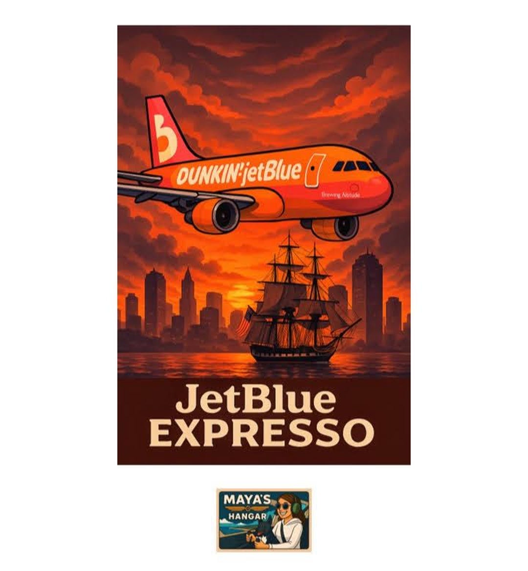 Jetblue - Expresso / Dunkin' Coffee / Aviation Sticker / Vinyl / Glossy ...