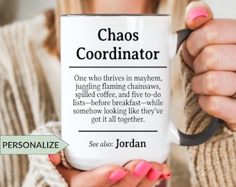 Personalized Chaos Coordinator Mug: Funny Boss Gift