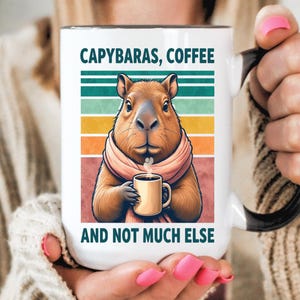 Retro Capybara Coffee Mug, Capybara Lover Gift, Funny Animal Mug, Quirky Birthday Gift, Cute Capybara Mug, Retro Animal Lover Cup, Unique