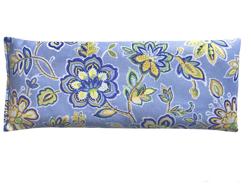 Floral Eye Pillow with Removable Cover and Organic Flaxseed for Relaxation & Yoga with your choice of fabric and scent image 2