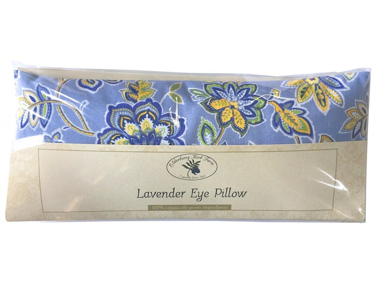 Floral Eye Pillow with Removable Cover and Organic Flaxseed for Relaxation & Yoga with your choice of fabric and scent image 1