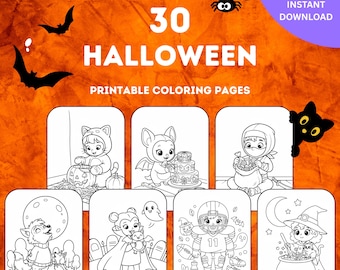Griezelige Halloween Kleurplaten | Downloadbare afdrukbare pdf | Halloween-activiteitenboek voor kinderen | Alle leeftijden | Formaat 8,5 x 11 inch | Onbeperkt aantal pagina's