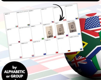 2026 WM Fußball Aufkleber Country Organizer | Panini Album Stickers Physischer Ausdruck | Digitaler PDF Download | A4 und 11 "x 17" Größen