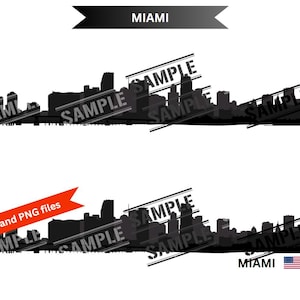 Miami City Skyline SVG PNG High Resolution | Commercial Use | American City Instant download design for Cricut or silhouette