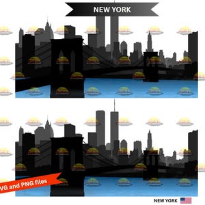 New York City Skyline SVG PNG High Resolution | Commercial Use | American City Instant download design for Cricut or silhouette