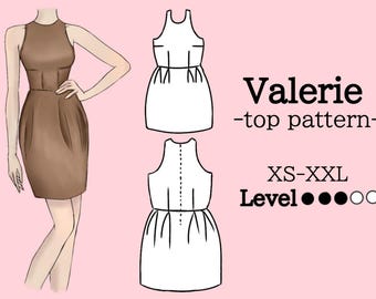 Valerie /Linen dress pattern /  Shift Dress / Pdf Sewing Pattern-a-line shift / dress Womens PDF / Sewing Pattern /Ladies Sewing DIY