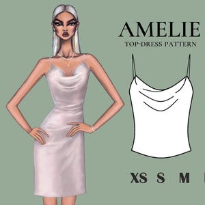 Amelie / Cowl Neck Cami / Top Dress 2 in 1 / Digital Pattern / PDF Sewing Patterns / instruction PDF