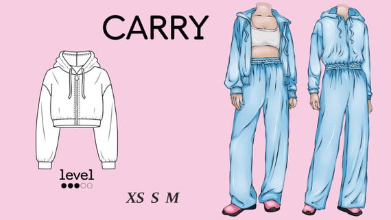 DIY women sweater with zipper SPORT Hoddie Women Hoodıe  Pattern for Women Jumper Pattern Women sewing pattern