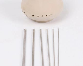 6 Pieces Set of Stainless Steel Hole Puncher, Carving, Sculpture Modeling, Pottery Cutting and Punching Ceramic Tools