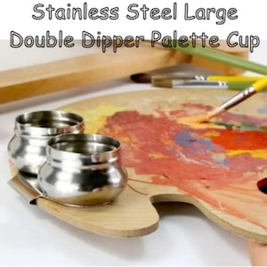 Stainless Steel Single/Double Paint Container with Clips, Easily Adjustable to Painting Palette