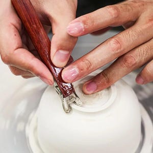 Wooden Handle Clay Trimming Tool, Clay Shaping Tool, Clay Scraper