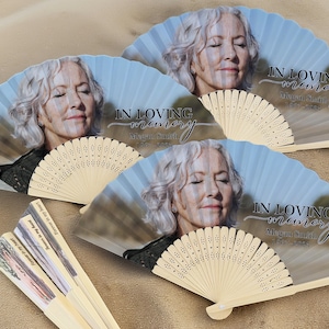 Bulk Custom Funeral Favors, Personalized Hand Fans, Memorial Favors for Guests, In Loving Memory, Celebration of Life Favors, Sympathy Gifts