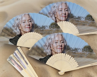 Bulk Custom Funeral Favors, Personalized Hand Fans, Memorial Favors for Guests, In Loving Memory, Celebration of Life Favors, Sympathy Gifts